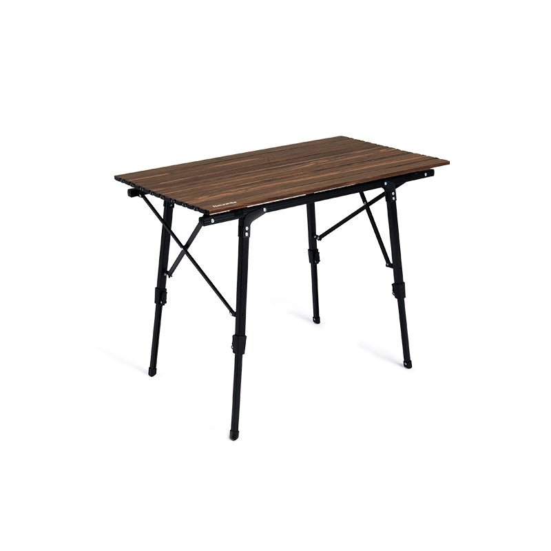 Wood Camping Table Industrial Rectangle Lift Table with Metal Frame