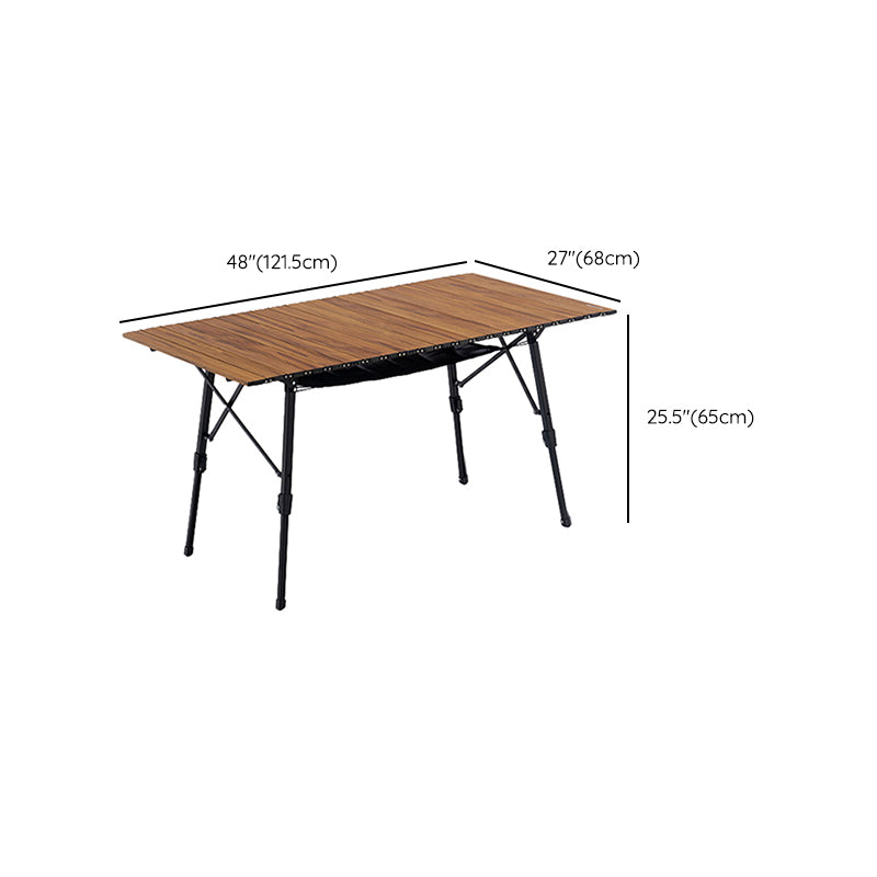 Wood Camping Table Industrial Rectangle Lift Table with Metal Frame