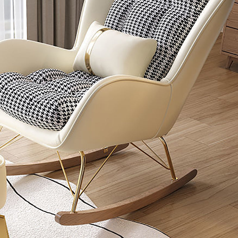Gorgeous Rocking Chair Faux Leather Indoor Rocker Chair with Removable Pillow