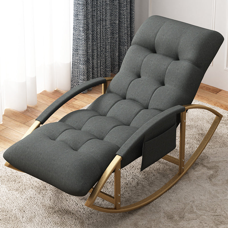 Simple Style Lazy Sofa Chair Balcony Iron Base Rocking Chair