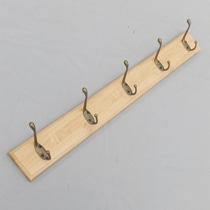 Modern Coat Rack Wood Framed Wall-Mounted Coat Hanger with Hooks