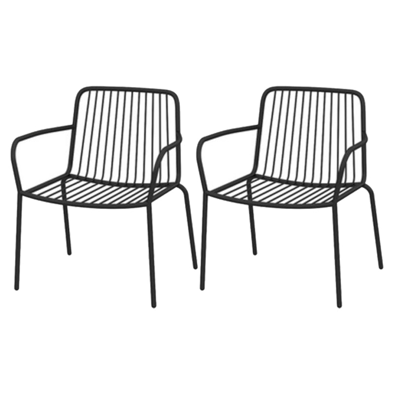 Modern Metallic Finish Bistro Table Set 1/2/3 Pcs Metal Bistro Set