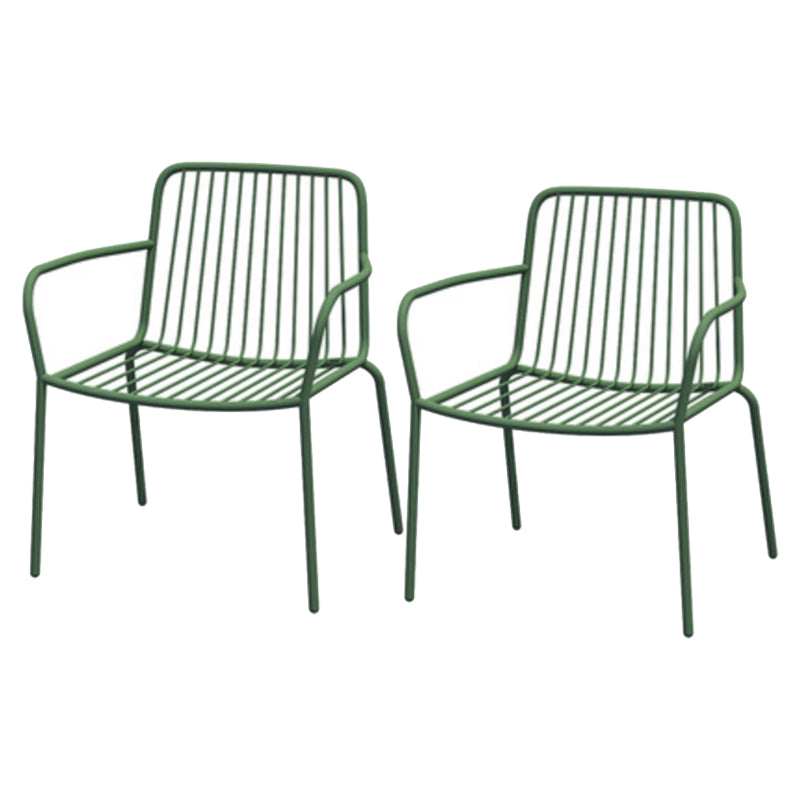 Modern Metallic Finish Bistro Table Set 1/2/3 Pcs Metal Bistro Set