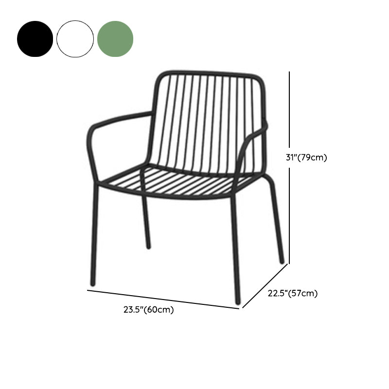 Modern Metallic Finish Bistro Table Set 1/2/3 Pcs Metal Bistro Set