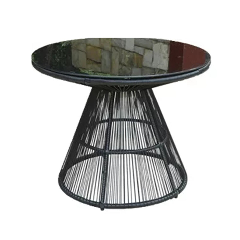 Glass Top Modern Dining Table Set 1/2/3/4/5 Pcs Balck Metal Dining Set