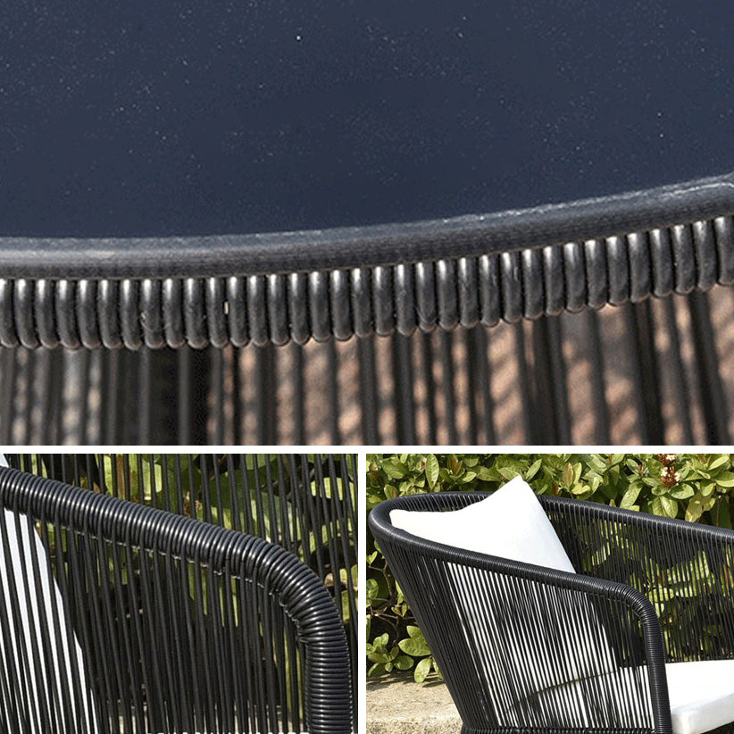 Glass Top Modern Dining Table Set 1/2/3/4/5 Pcs Balck Metal Dining Set