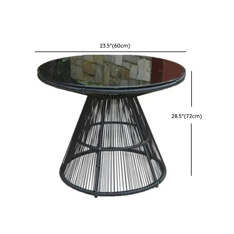 Glass Top Modern Dining Table Set 1/2/3/4/5 Pcs Balck Metal Dining Set