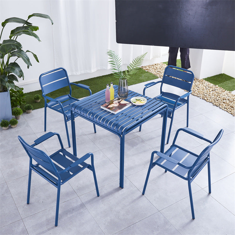 Metal Modern Bistro Table Set 1/4/5 Pcs Metallic Finish Bistro Set