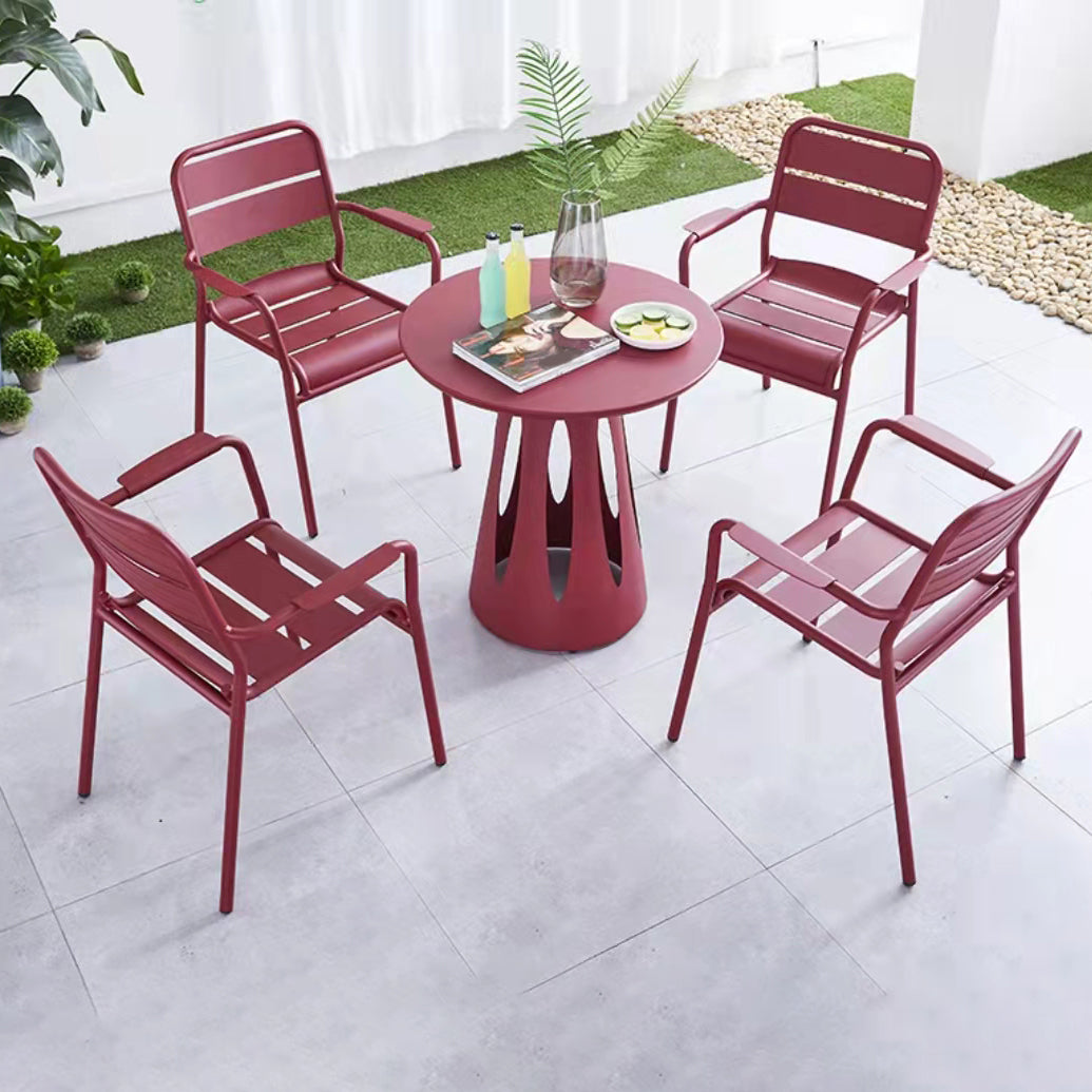 Contemporary Bistro Table Set 1/3/4/5 Pcs Metal Bistro Set for Small Places