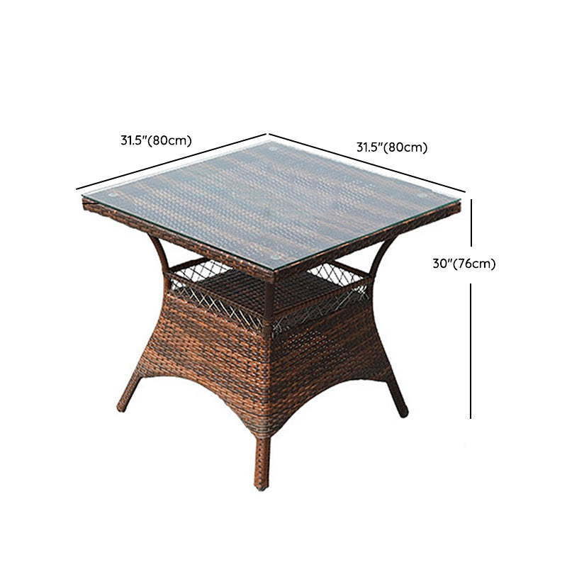 Modern Style 1/5 Pieces Dining Set PE Wicker Dining Table Set for Outdoor