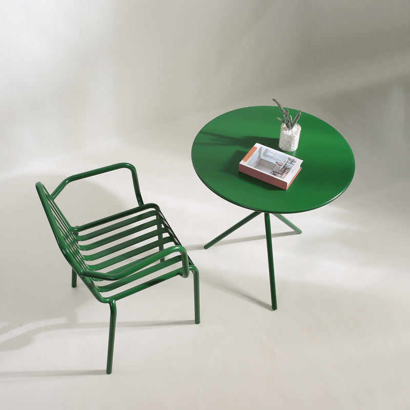 1/2 Pcs Green Bistro Set for Small Places Metal Modern Bistro Table Set
