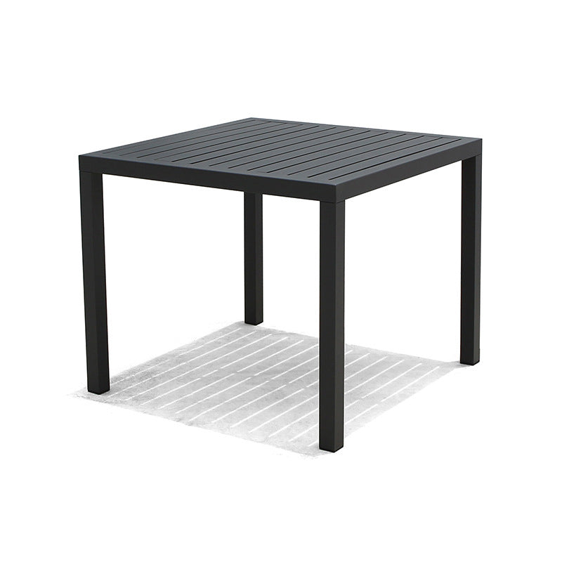 Modern Style 1/5 Pieces Metal Dining Set Square Dining Table Set for Outdoor