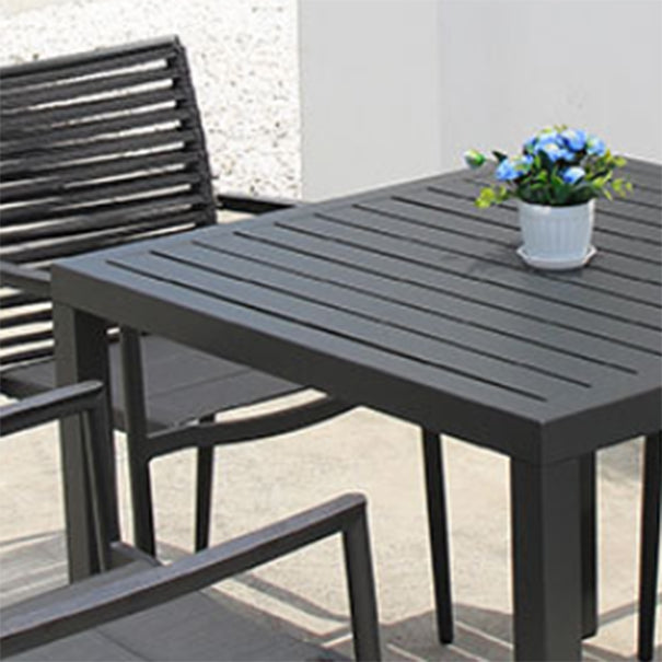 Modern Style 1/5 Pieces Metal Dining Set Square Dining Table Set for Outdoor