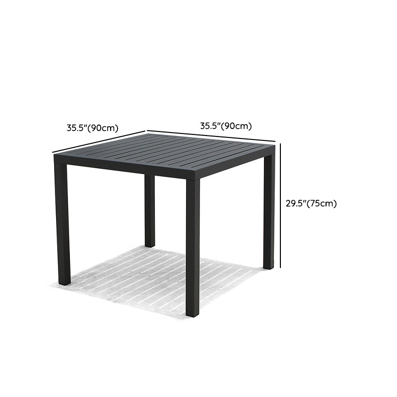 Modern Style 1/5 Pieces Metal Dining Set Square Dining Table Set for Outdoor