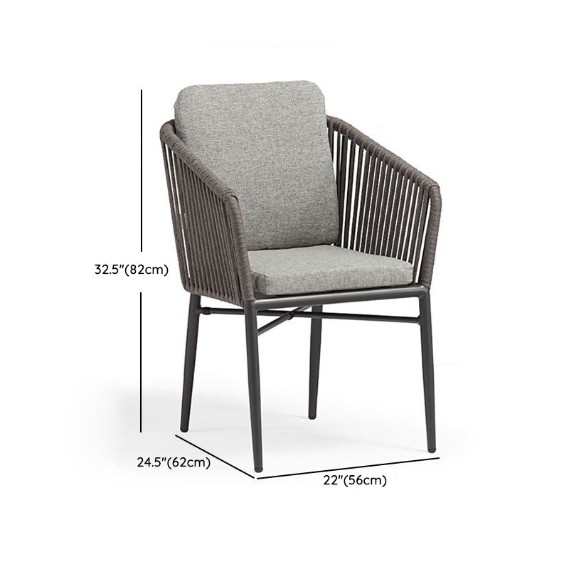 Modern Style 1/5 Pieces Metal Dining Set Square Dining Table Set for Outdoor