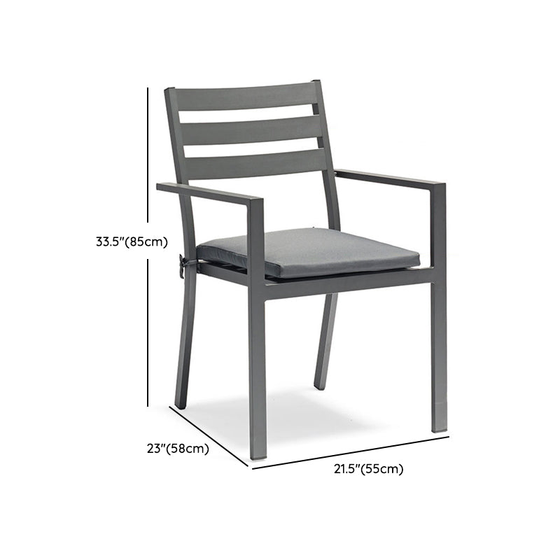 Modern Style 1/5 Pieces Metal Dining Set Square Dining Table Set for Outdoor