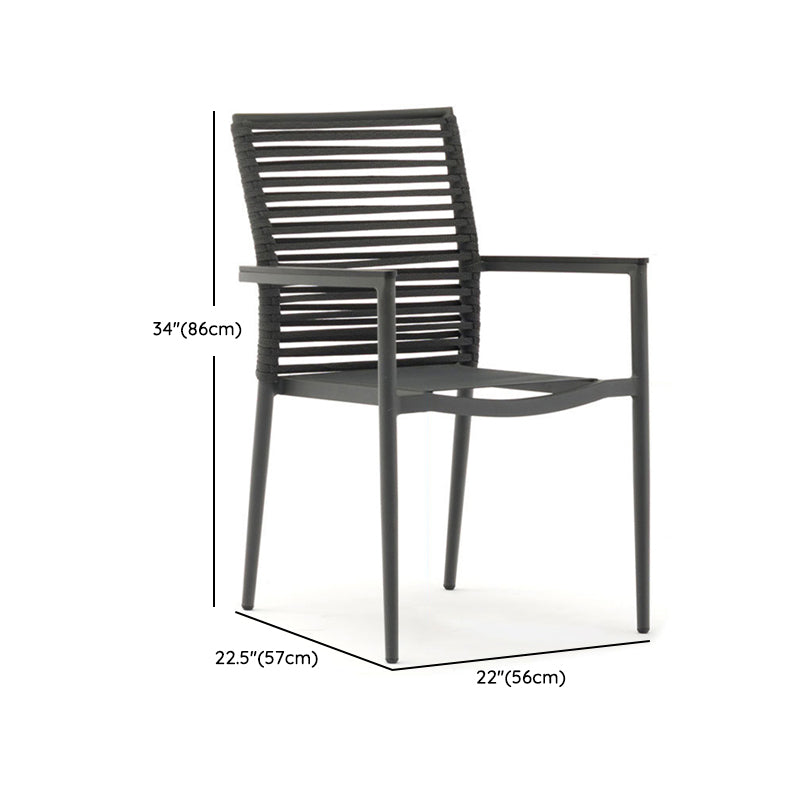 Modern Style 1/5 Pieces Metal Dining Set Square Dining Table Set for Outdoor