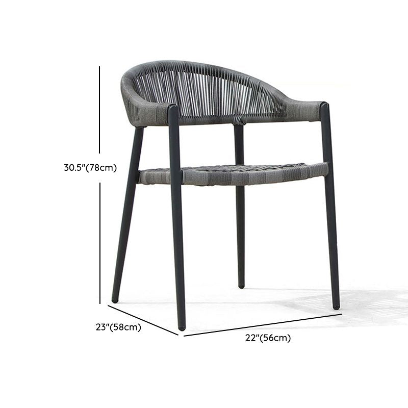 Modern Style 1/5 Pieces Metal Dining Set Square Dining Table Set for Outdoor