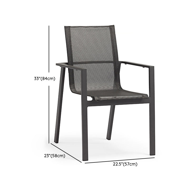 Modern Style 1/5 Pieces Metal Dining Set Square Dining Table Set for Outdoor