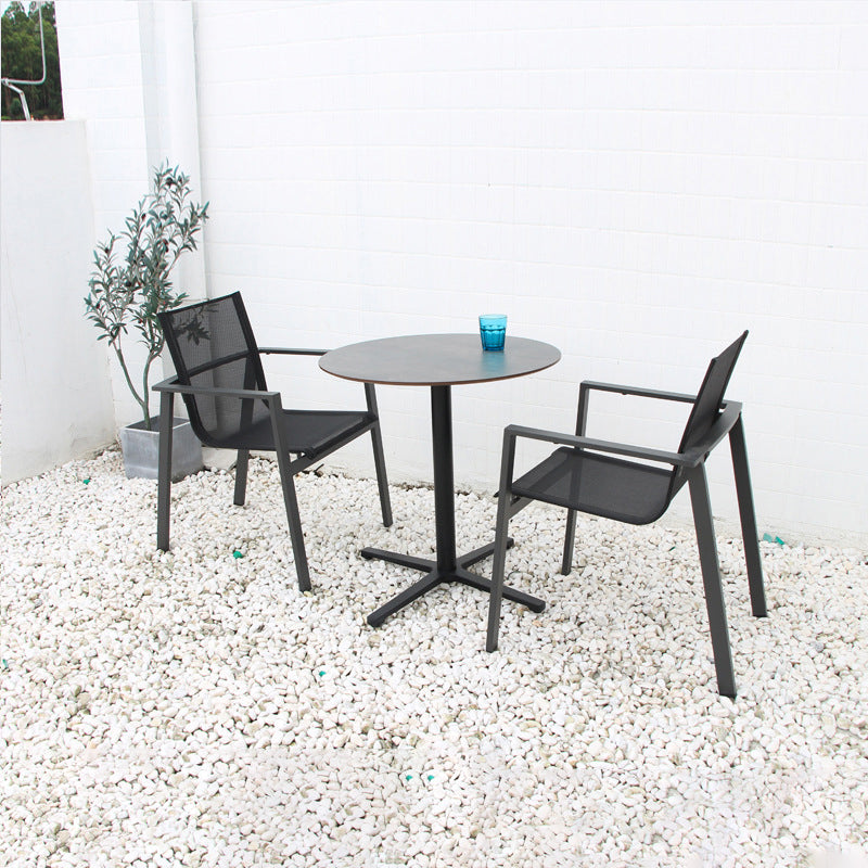 Modern Style 1/3/5 Pieces Metal Dining Set Round Dining Table Set for Outdoor