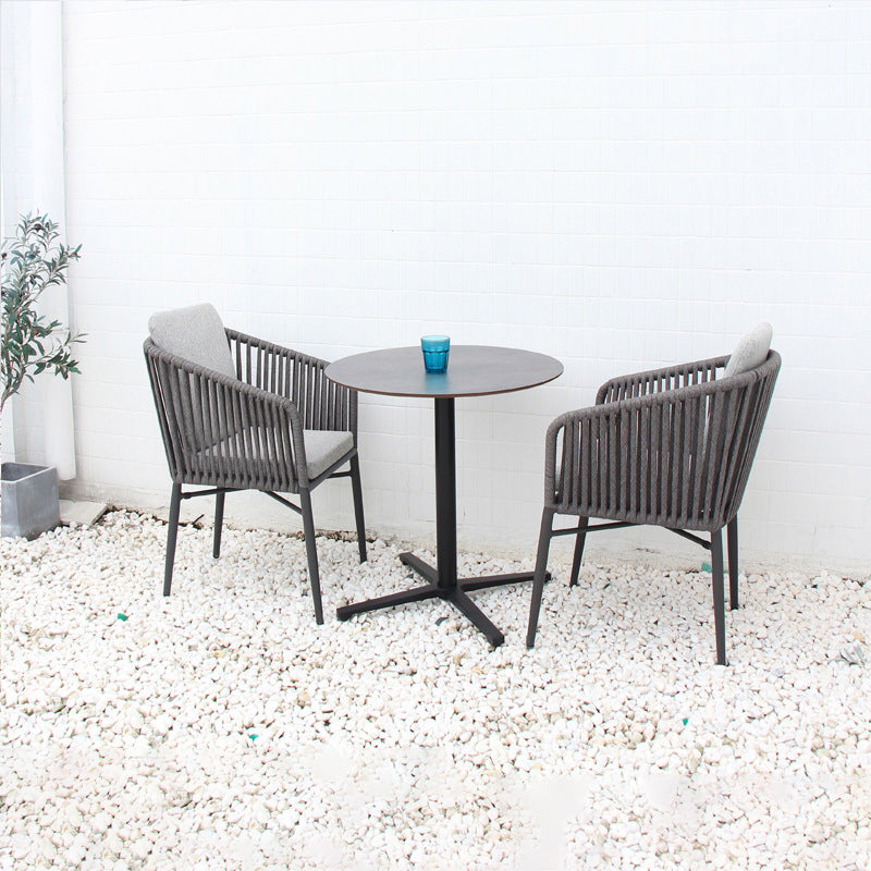 Modern Style 1/3/5 Pieces Metal Dining Set Round Dining Table Set for Outdoor