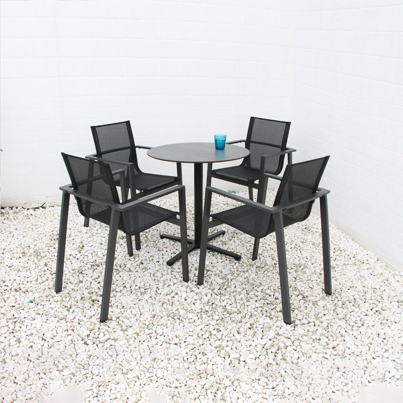 Modern Style 1/3/5 Pieces Metal Dining Set Round Dining Table Set for Outdoor