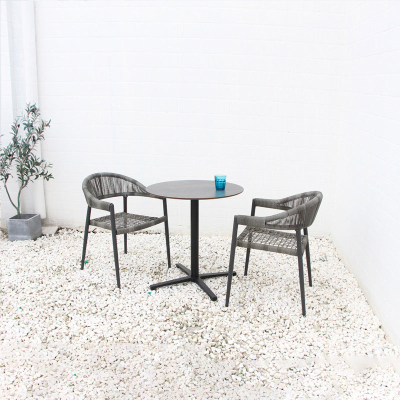 Modern Style 1/3/5 Pieces Metal Dining Set Round Dining Table Set for Outdoor