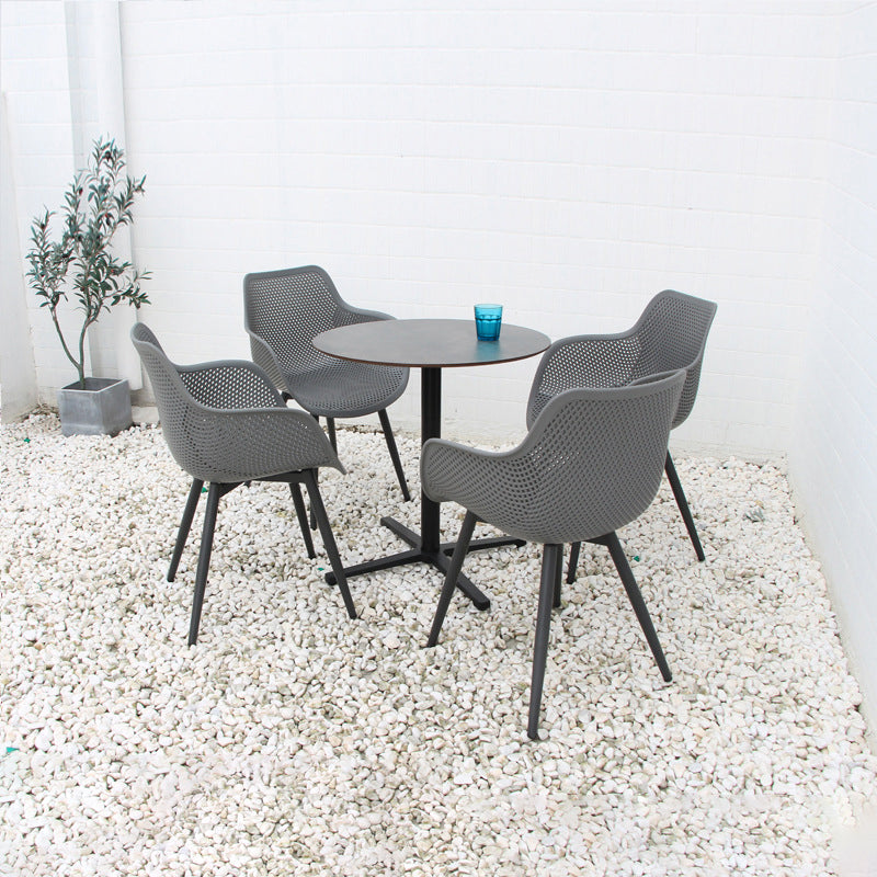 Modern Style 1/3/5 Pieces Metal Dining Set Round Dining Table Set for Outdoor