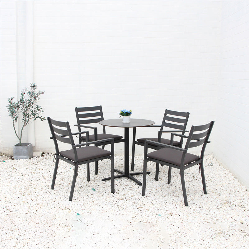 Modern Style 1/3/5 Pieces Metal Dining Set Round Dining Table Set for Outdoor