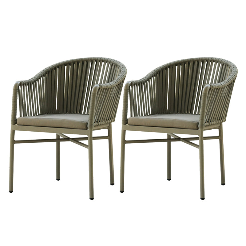 Modern 1/2/3/5/7 Pieces Metal Dining Set Wood Dining Table Set for Outdoor