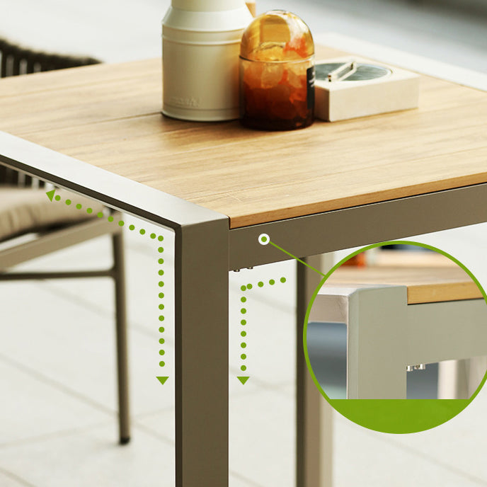 Modern 1/2/3/5/7 Pieces Metal Dining Set Wood Dining Table Set for Outdoor