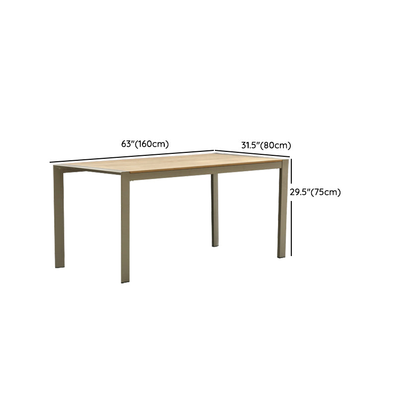 Modern 1/2/3/5/7 Pieces Metal Dining Set Wood Dining Table Set for Outdoor