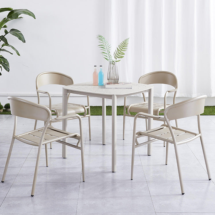 1/4/5 Pcs Metal Beige Bistro Set Contemporary Bistro Table Set