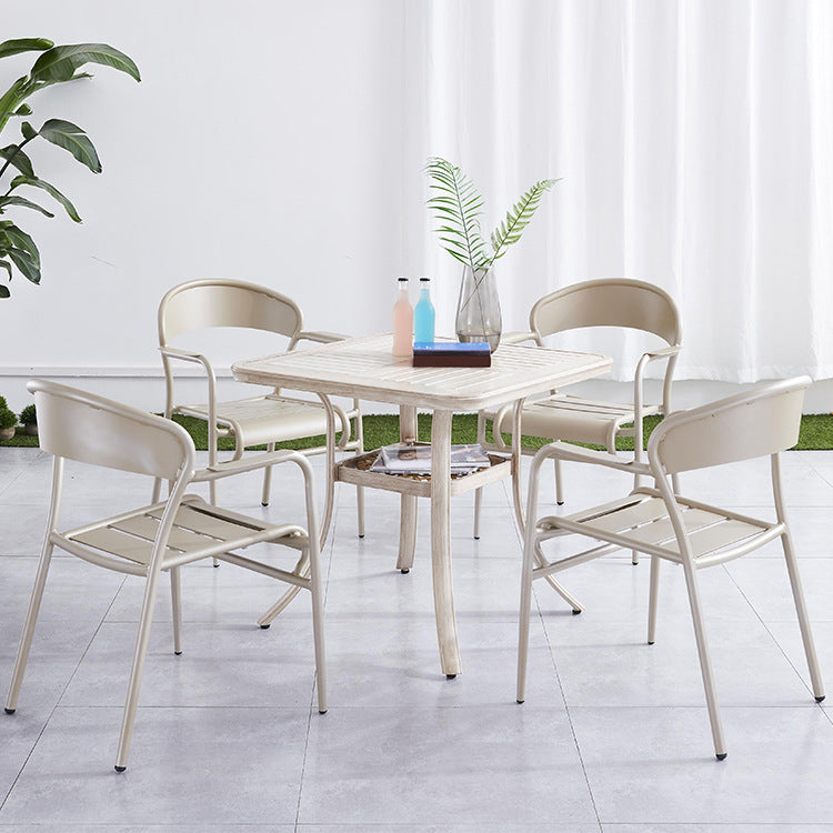1/4/5 Pcs Metal Beige Bistro Set Contemporary Bistro Table Set