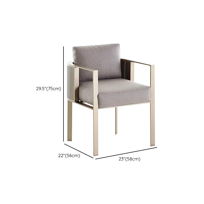 Modern Style 1/7/9 Pieces Metal Dining Set Stone Dining Table Set for Outdoor