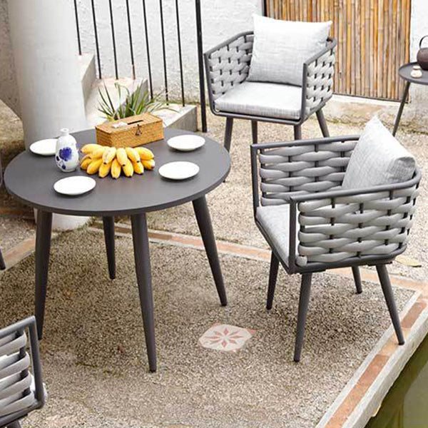 1/5/7 Pieces Modern Metal Dining Set Stone Dining Table Set for Outdoor