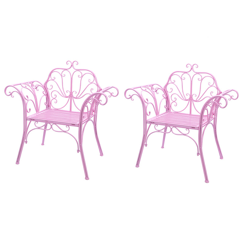 1/2/3 Pcs Metal Pink Dining Set Contemporary Square Dining Table Set