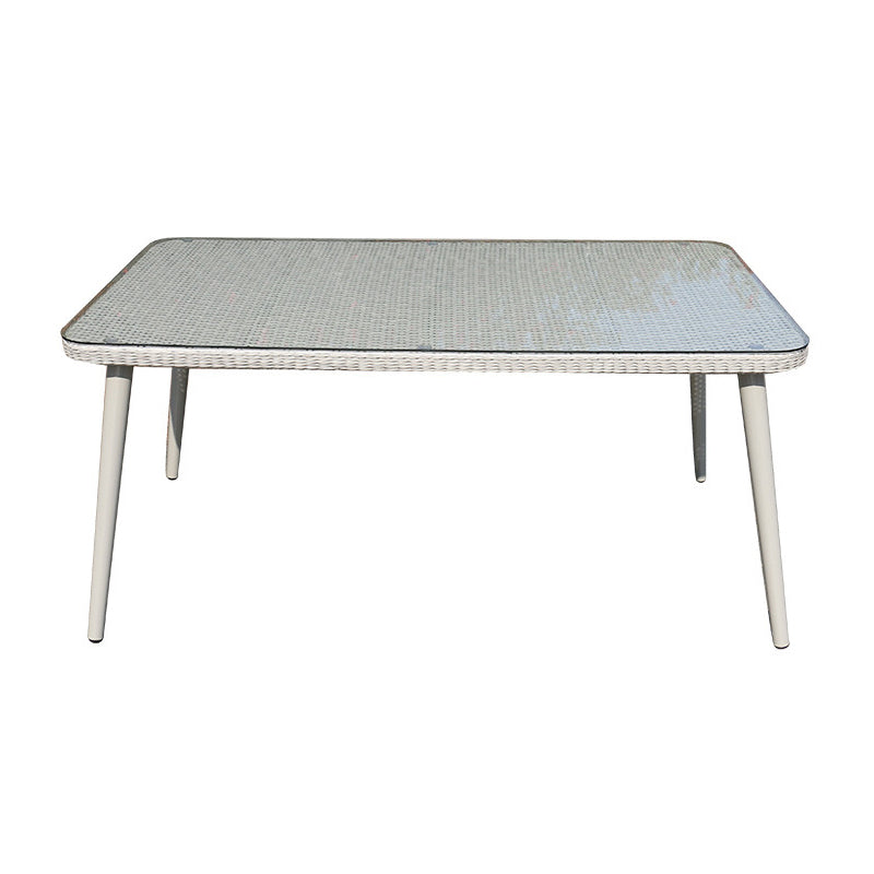 Light Gray Boho Dining Table Set 1/3/5/7 Pcs Rattan Dining Set