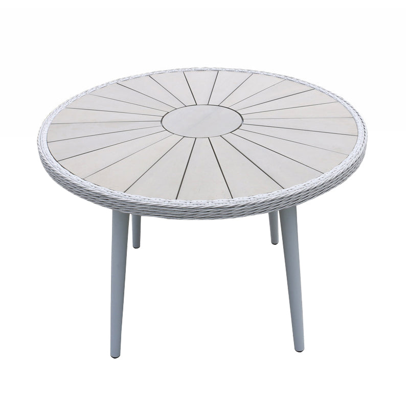 Light Gray Boho Dining Table Set 1/3/5/7 Pcs Rattan Dining Set