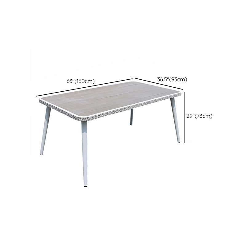 Light Gray Boho Dining Table Set 1/3/5/7 Pcs Rattan Dining Set