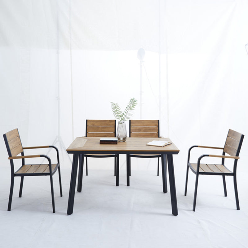 Modern Style 1/4/5/7/9 Pieces Metal Dining Set Reclaimed Wood Table Set for Outdoor