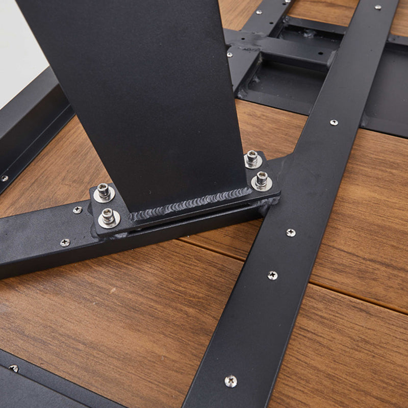 Modern Style 1/4/5/7/9 Pieces Metal Dining Set Reclaimed Wood Table Set for Outdoor