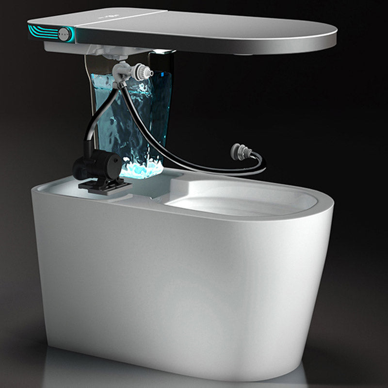 Modern 1-Piece Toilet Bowl Floor Mounted Urine Toilet with Slow Close Seat for Washroom
