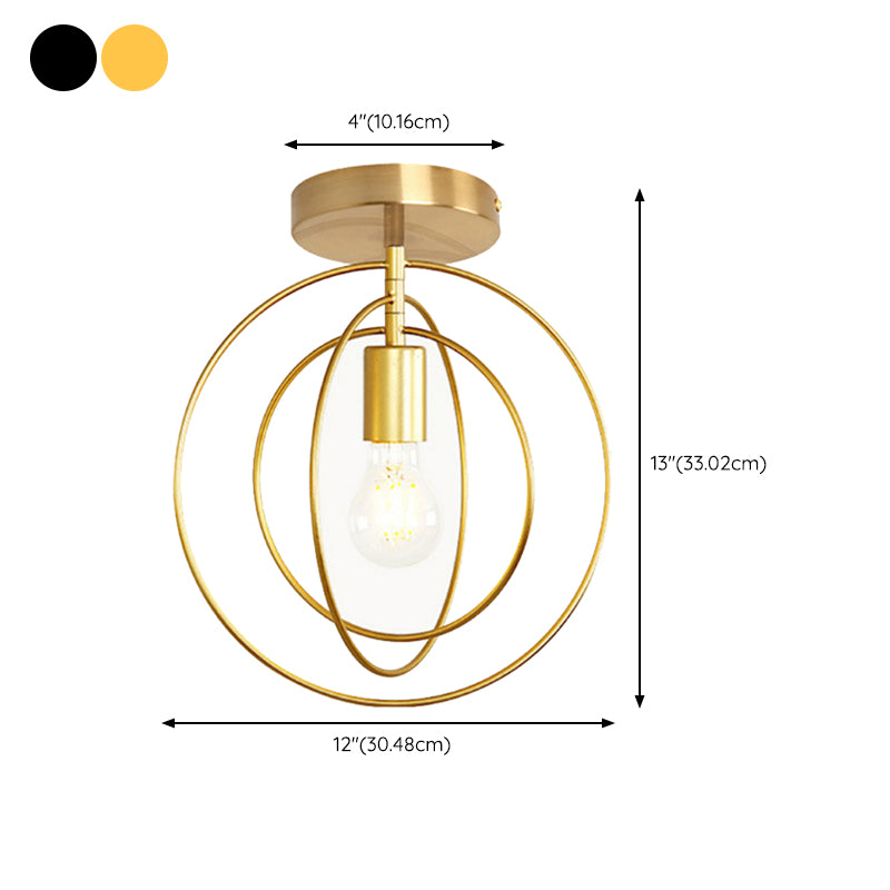 Modern Ceiling Light 1-Light Ceiling Mount Light with Metal Shade for Bedroom