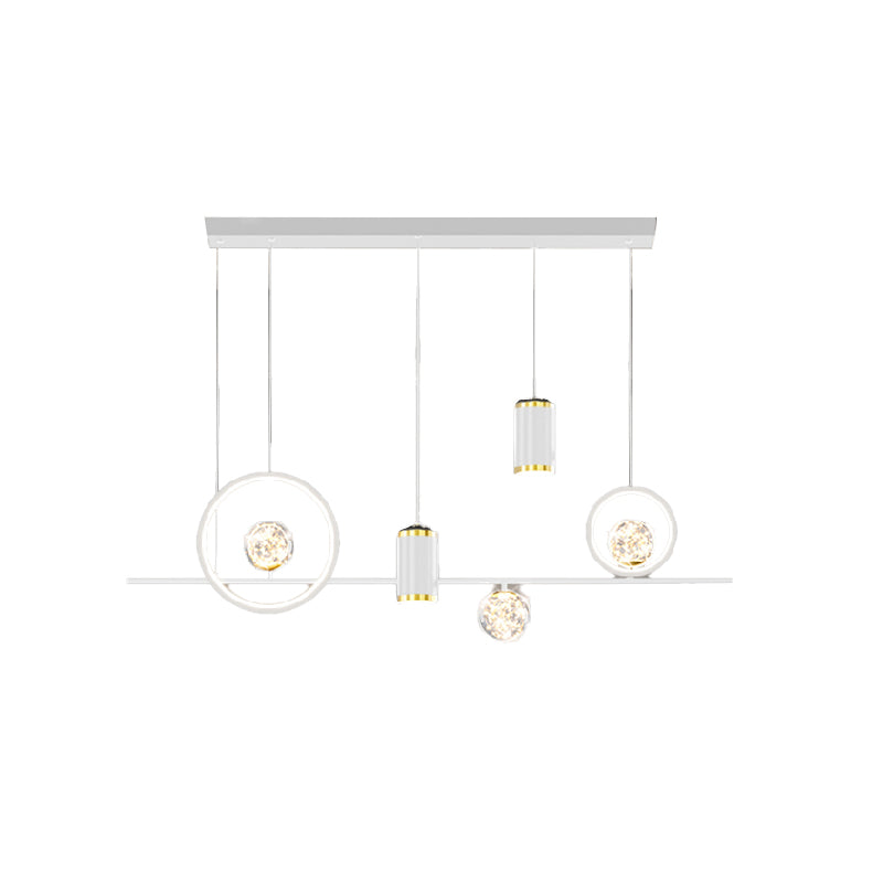 Modern Metal Ceiling Light Circle Shape Island Light with Acrylic Shade for Living Room