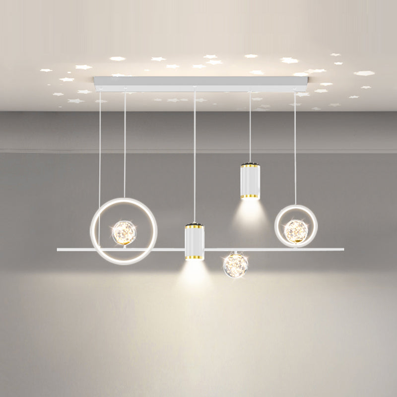 Modern Metal Ceiling Light Circle Shape Island Light with Acrylic Shade for Living Room