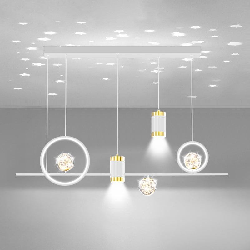 Modern Metal Ceiling Light Circle Shape Island Light with Acrylic Shade for Living Room