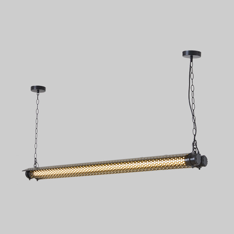 Industrial Metal Pendant Lamp Cylinder Shape Island Light for Living Room