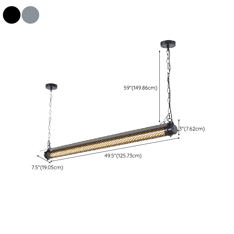 Industrial Metal Pendant Lamp Cylinder Shape Island Light for Living Room