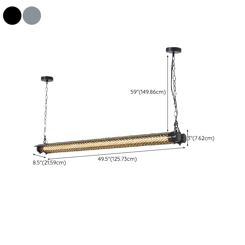 Industrial Metal Pendant Lamp Cylinder Shape Island Light for Living Room